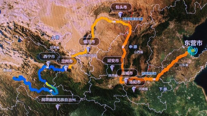 △黃河發(fā)源于青藏高原，呈“幾”字形流經(jīng)青海、四川、甘肅、寧夏、內(nèi)蒙古、山西、陜西、河南、山東9省區(qū)，全長(zhǎng)5464公里。(資料圖)