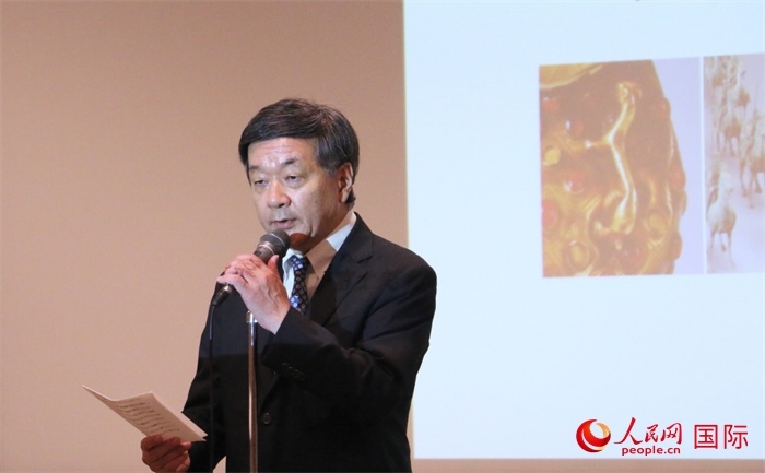 主辦方代表、富士美術(shù)館館長(zhǎng)五木田聰致辭。（人民網(wǎng) 許可攝）