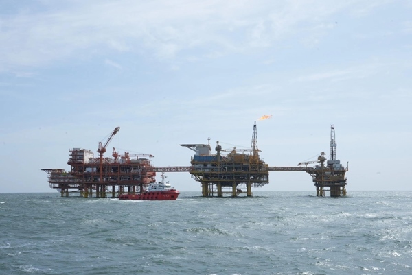 墾利6-1油田海上施工現(xiàn)場。受訪者供圖