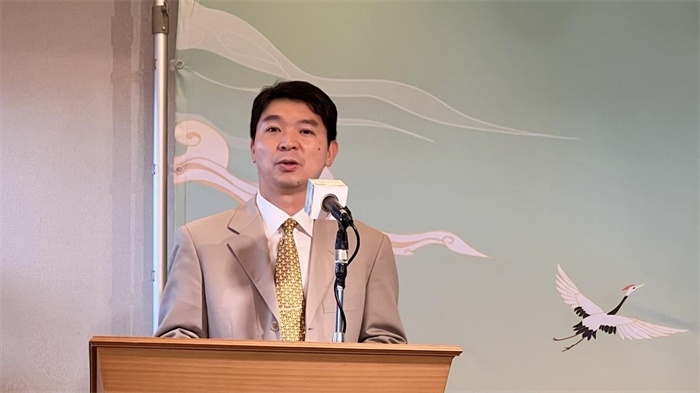 中國(guó)駐東京旅游辦事處主任歐陽(yáng)安致辭。中國(guó)駐東京旅游辦事處供圖