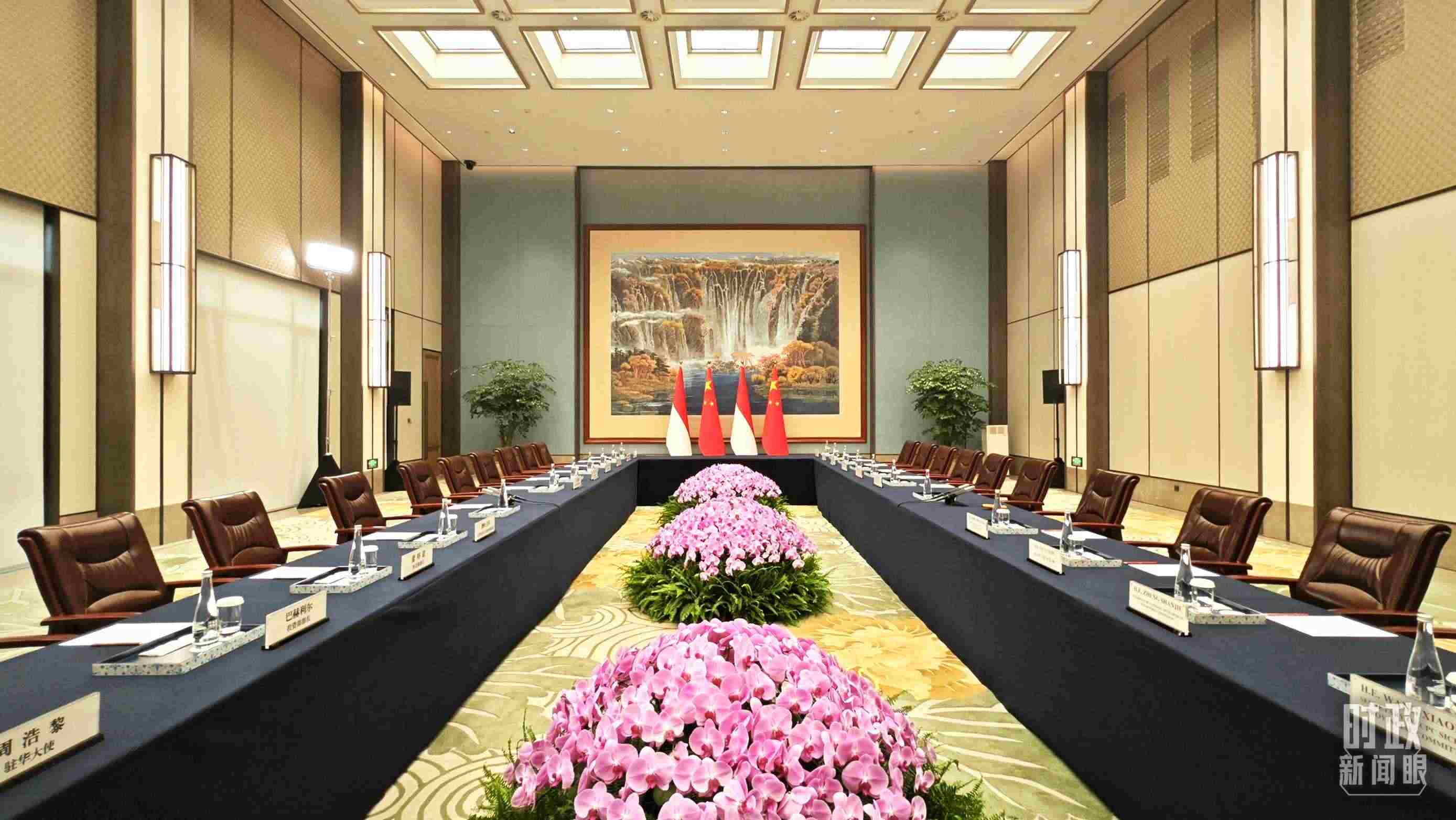 中印尼兩國元首在這里舉行會見。這是會見開始前的場景。（總臺央視記者許永松拍攝）