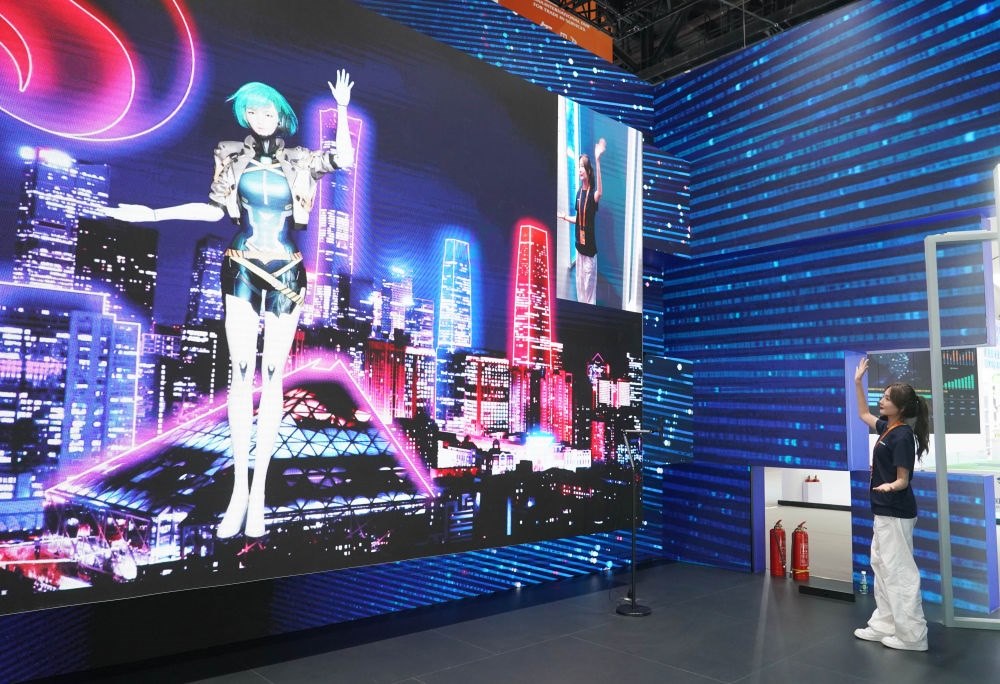 這是9月1日在國家會(huì)議中心拍攝的一款數(shù)字人。新華社記者 任超 攝