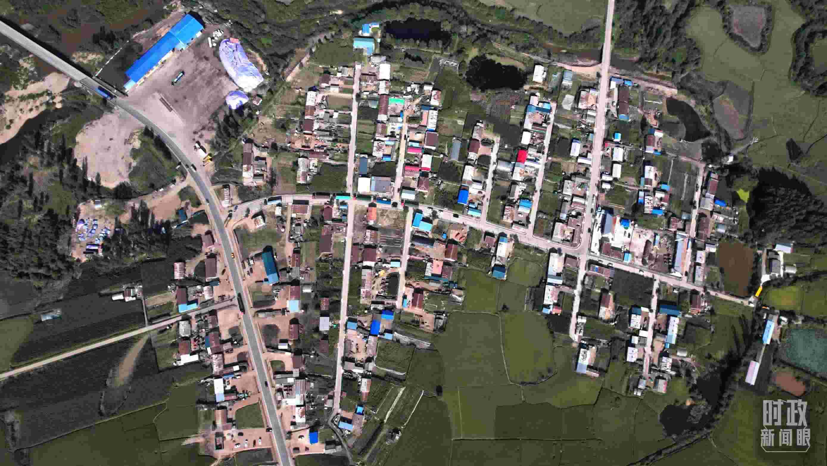 △9月7日，龍王廟村航拍。（總臺國廣記者李晉拍攝）