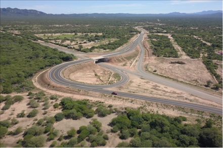 埃爾埃斯皮諾公路項(xiàng)目互通立交航拍。中國(guó)中鐵供圖