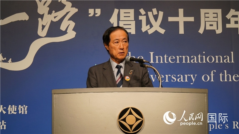 日本經團聯(lián)副會長佐藤康博發(fā)言。人民網 蔣曉辰攝