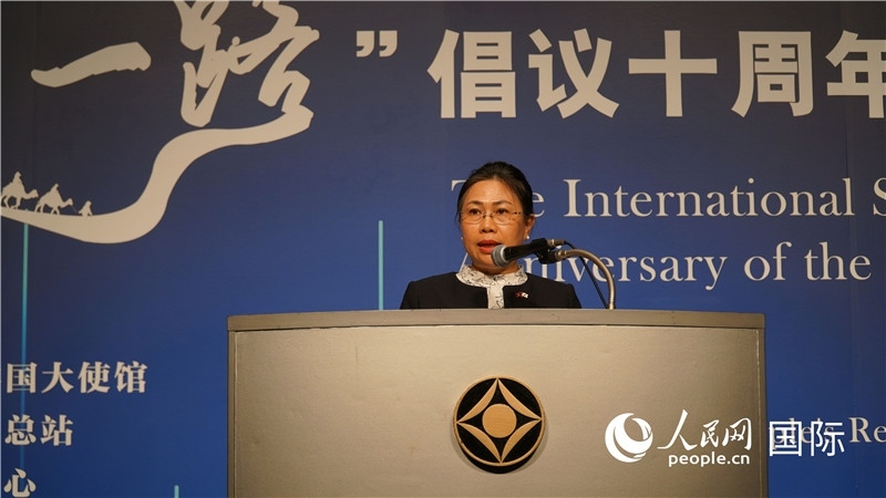 老撾駐日大使安拉萬發(fā)言。人民網 蔣曉辰攝