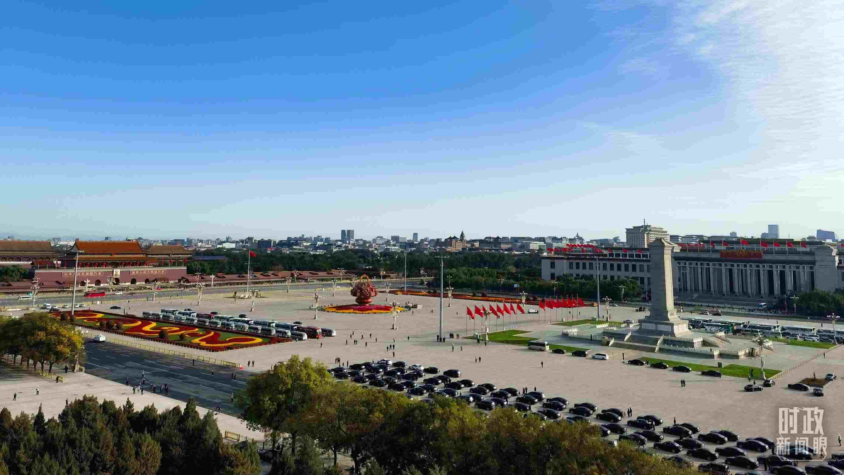 △18日的天安門廣場。（總臺央視記者周志國拍攝）