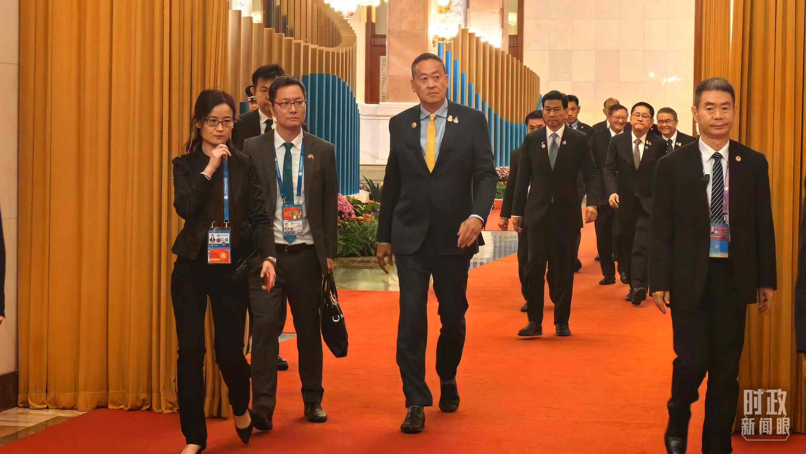 △即將參加會見的泰國總理賽塔。（總臺央廣記者潘毅拍攝）