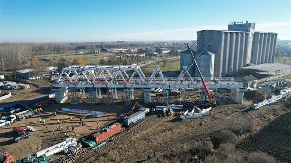 維爾巴斯特大橋鳥瞰。 匈塞鐵路中方聯(lián)營體供圖