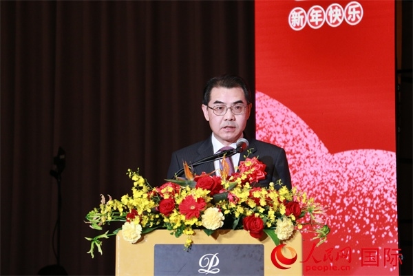 中國駐日本大使吳江浩致辭。人民網(wǎng) 許可攝