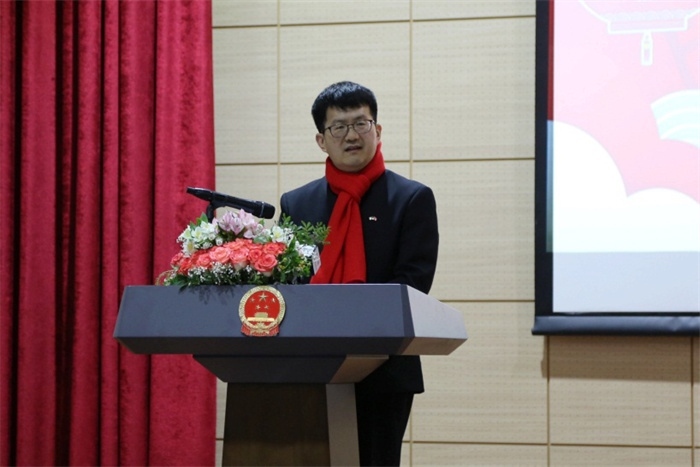 中國(guó)駐阿爾及利亞大使李健致辭。中國(guó)駐阿爾及利亞大使館供圖