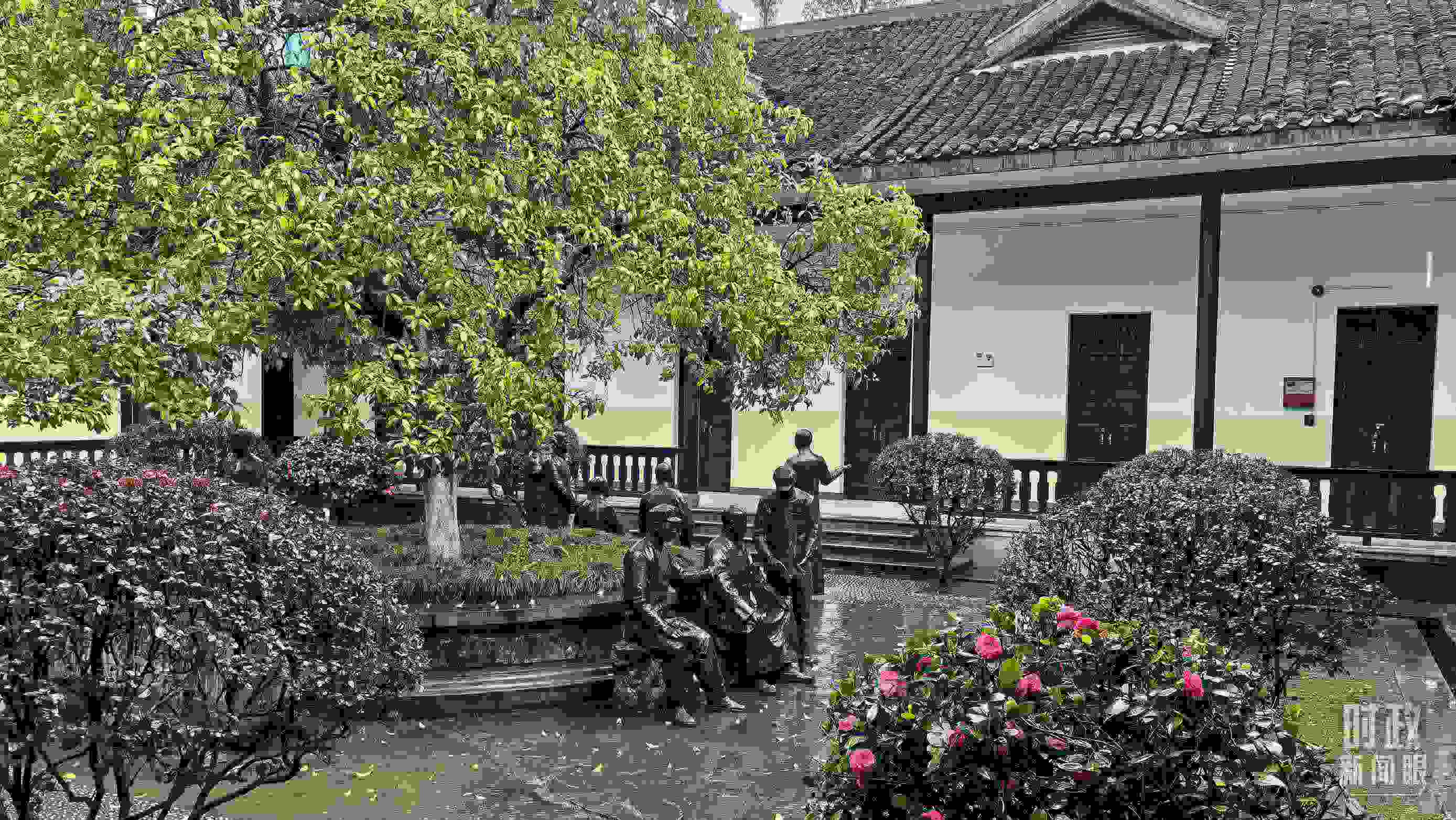 △湖南第一師范學(xué)院（城南書院校區(qū)）校園里。（總臺(tái)央視記者趙化拍攝）