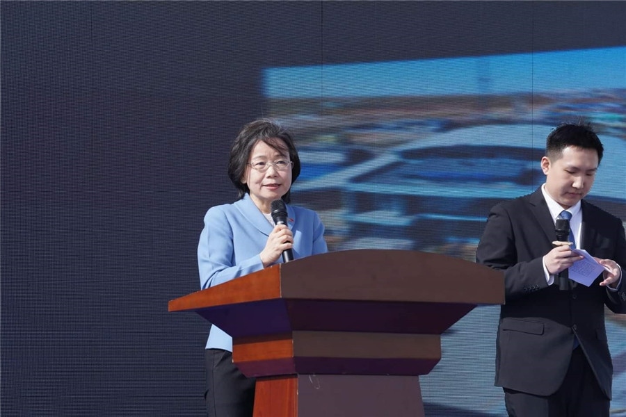 3月24日，沈敏娟大使致辭。駐蒙古使館供圖