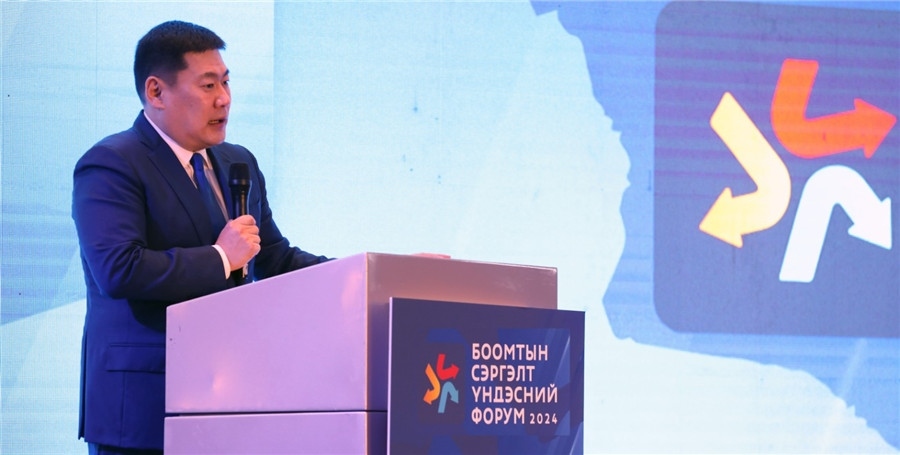 1.奧云額爾登總理致辭。圖片來源：蒙政府官網(wǎng)