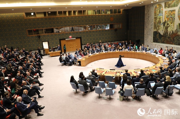 4月18日，聯(lián)合國總部安理會(huì)投票現(xiàn)場。 人民網(wǎng)記者 李志偉攝