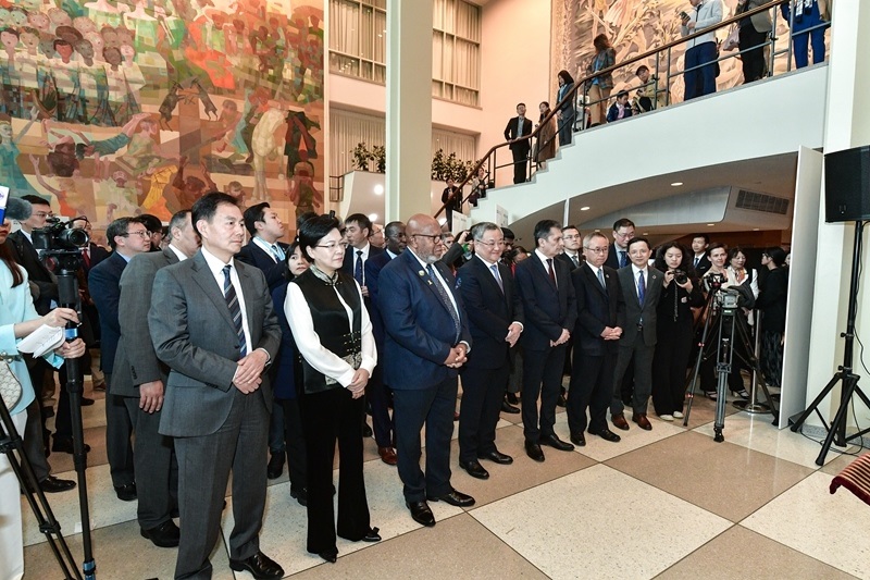 圖為“遇鑒漢字，和合共生”漢字展活動現(xiàn)場。（主辦方供圖）