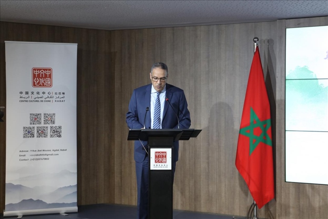 摩洛哥青年、文化和新聞部秘書長邁斯歐迪致辭，摩洛哥中國文化中心供圖