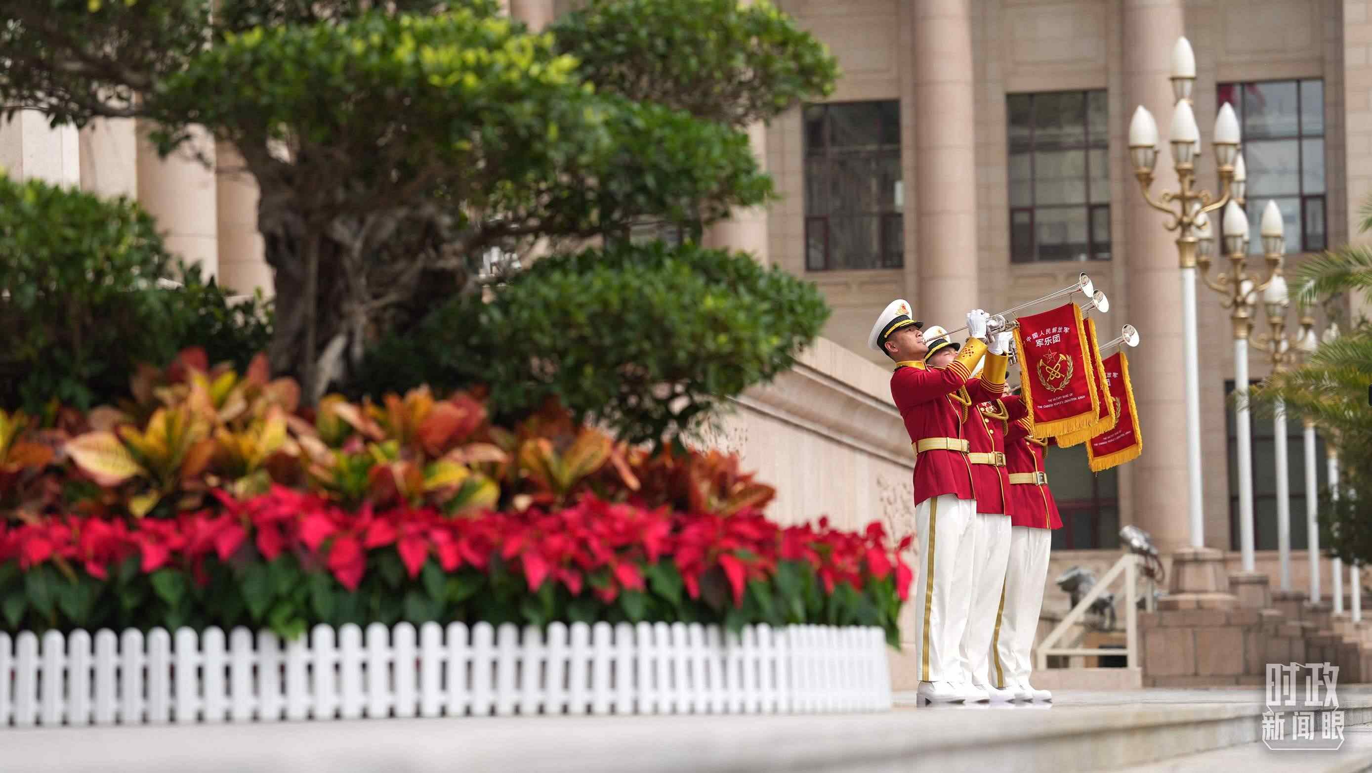 △歡迎儀式現(xiàn)場(chǎng)。（總臺(tái)國廣記者李晉拍攝）