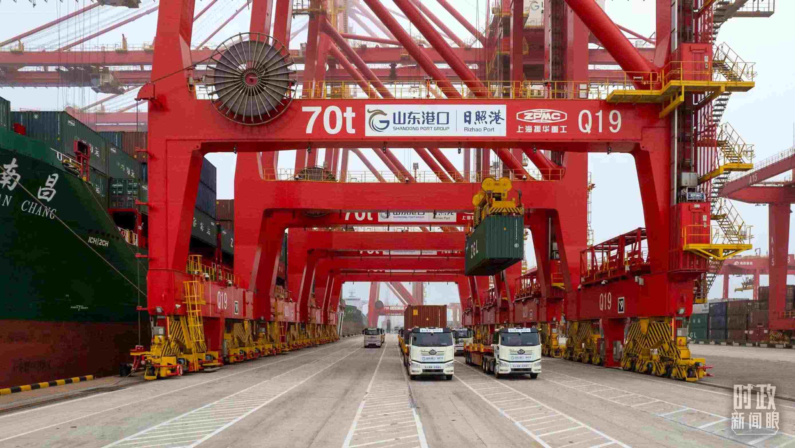 山東日照港。（總臺國廣記者李晉拍攝）