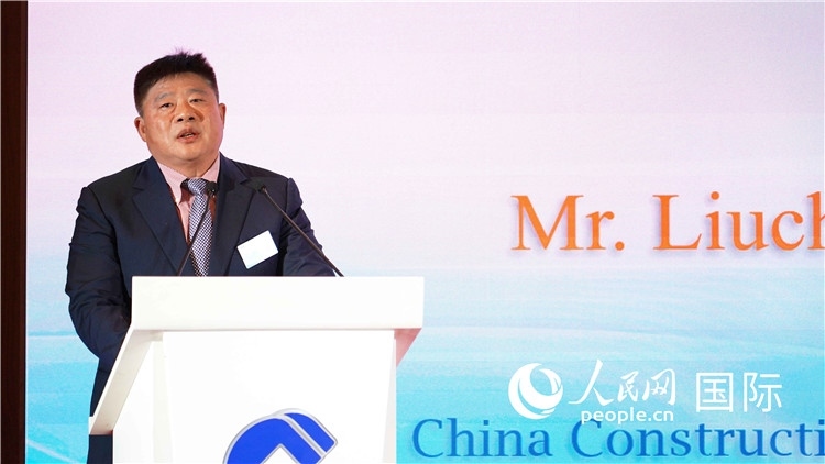 中國建設銀行國際部副總經(jīng)理岳留昌發(fā)言。 人民網(wǎng) 張茜 攝