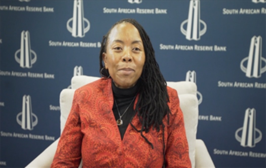 南非儲備銀行副行長、審慎監(jiān)管局首席執(zhí)行官芬迪?查齊巴納視頻發(fā)言。（中國建設銀行約翰內(nèi)斯堡分行供圖）