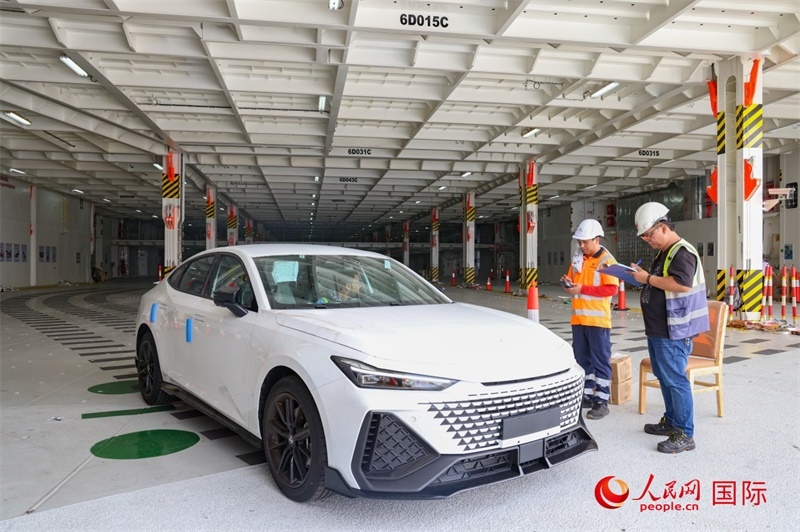 工人正在進(jìn)行卸車作業(yè)。人民網(wǎng)記者 任皓宇攝