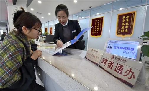 2024年3月25日，北京大興區(qū)，工作人員為群眾辦理跨省政務(wù)事宜。