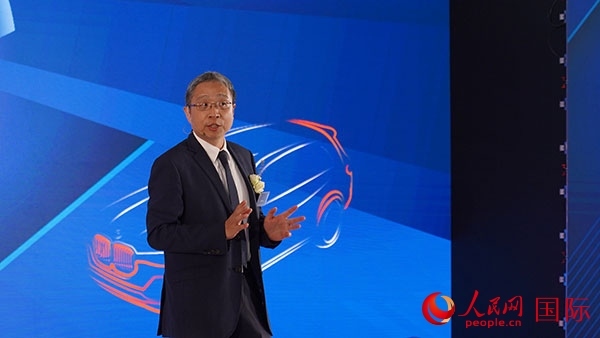 延鋒彼歐總經(jīng)理倪建華致辭。人民網(wǎng) 張茜攝