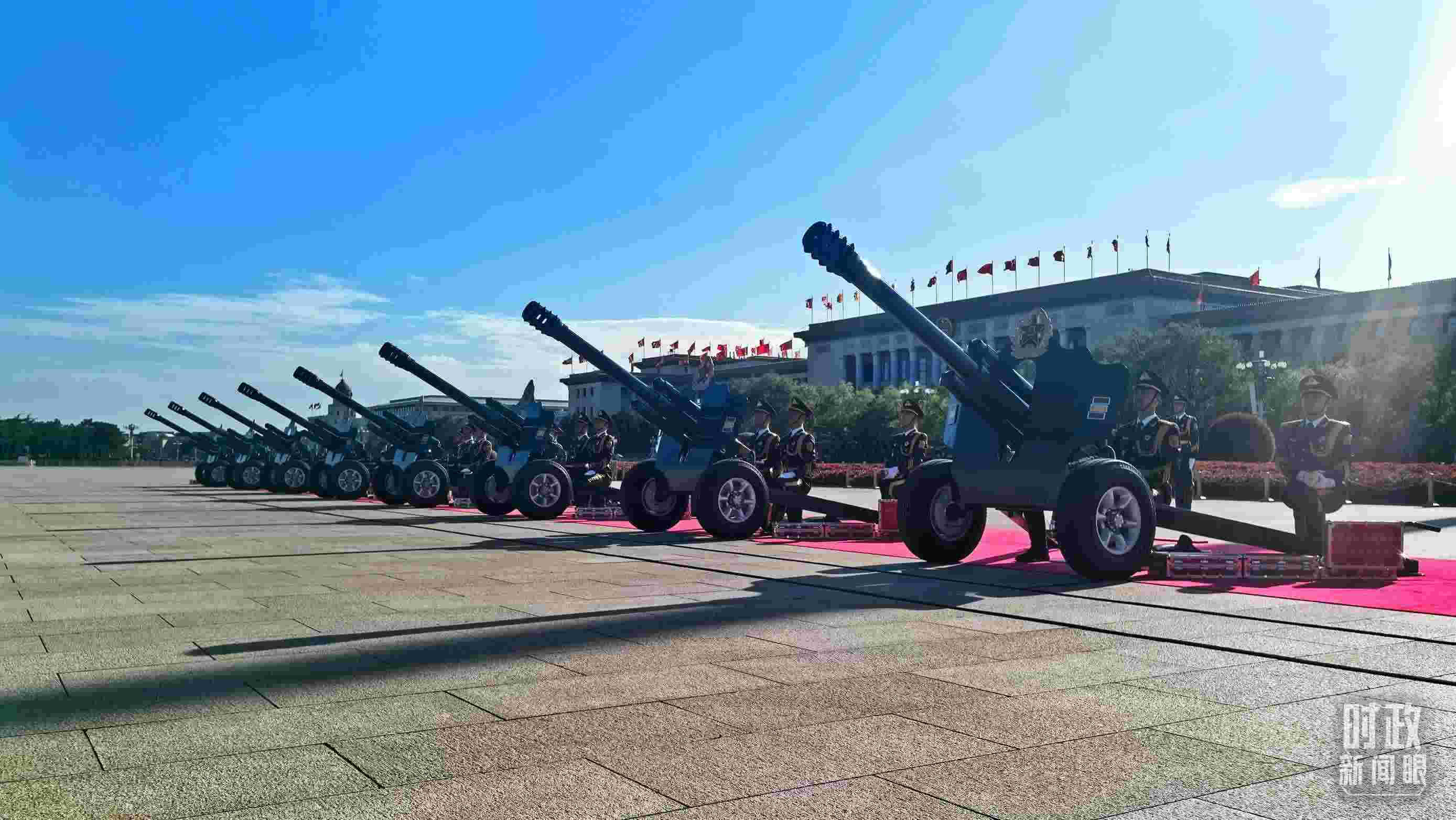 △天安門廣場的禮炮。（總臺央視記者王子杭拍攝）