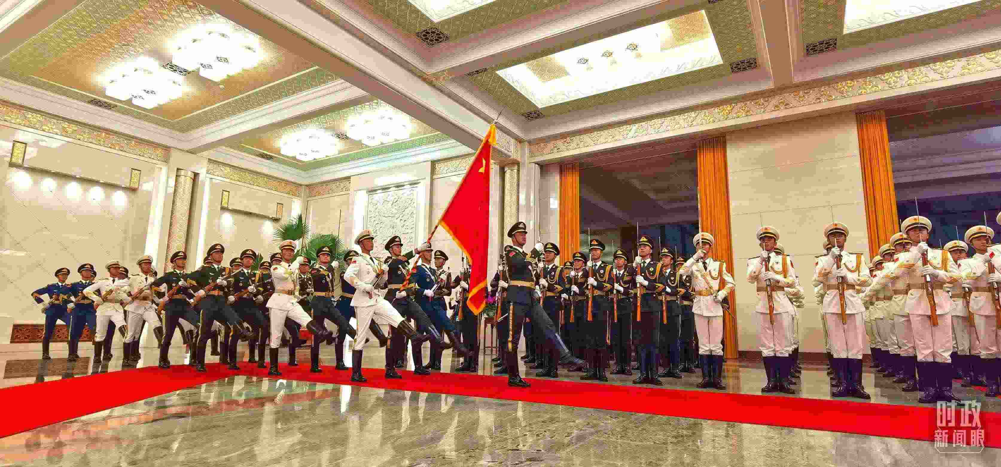 歡迎儀式上的儀仗隊(duì)。（總臺(tái)央視記者郭鴻拍攝）