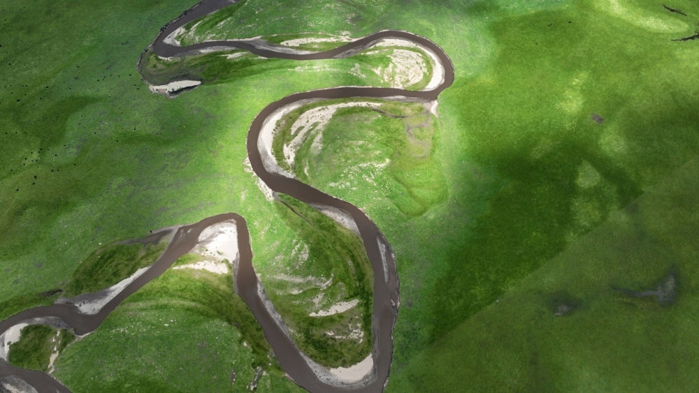 2023年7月6日在甘肅省甘南藏族自治州瑪曲縣拍攝的阿萬倉濕地景色（無人機(jī)照片）?，斍鷿竦卣嫉?62萬畝，是黃河上游重要的水源涵養(yǎng)區(qū)和生態(tài)功能區(qū)，被譽(yù)為“黃河之腎”。