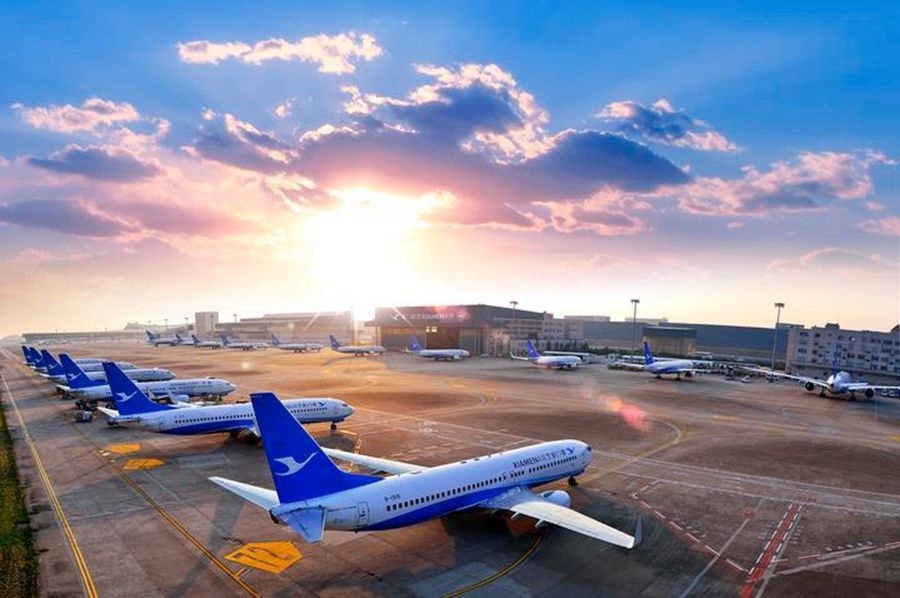 這是如今廈門航空的機(jī)隊照片。（廈門航空有限公司供圖）