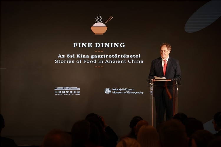 匈牙利文化和創(chuàng)新部副國務秘書喬鮑致辭。圖片由中國駐匈牙利大使館提供。