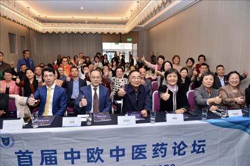 首屆中歐中醫(yī)藥論壇在布魯塞爾舉行，圖為論壇現(xiàn)場(chǎng)。（比利時(shí)浙江籍僑團(tuán)聯(lián)盟供圖）