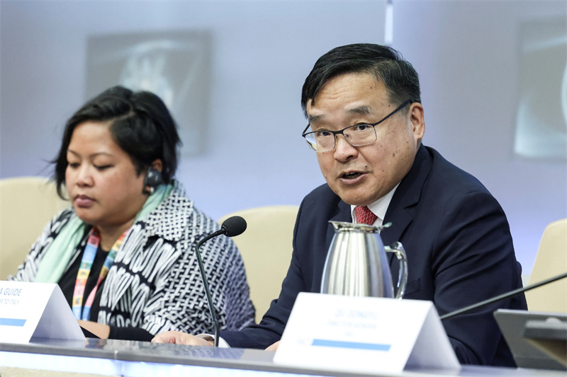 中國駐意大利大使賈桂德向與會者闡述全球發(fā)展倡議的深刻內(nèi)涵。主辦方供圖