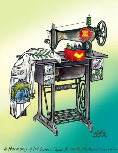 單幅卡通一等獎(jiǎng)獲獎(jiǎng)作品。（主辦方供圖）