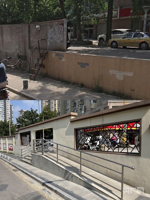 觀云路公眾參與示范街改造前后對(duì)比圖(央廣網(wǎng)發(fā) 王錫斐 制)