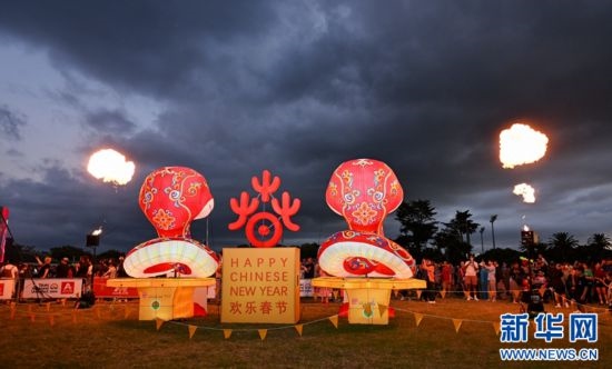 圖為游客在2025年奧克蘭元宵燈節(jié)游覽。（圖片由奧克蘭中國文化中心提供）