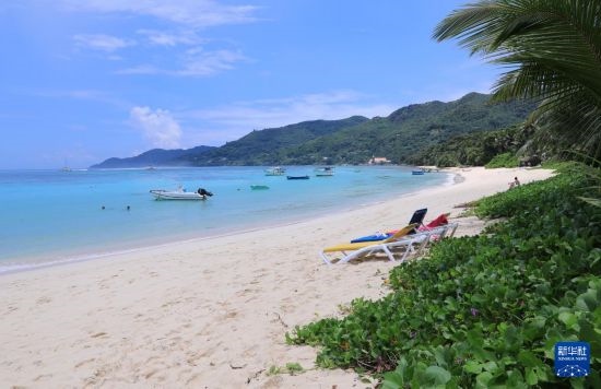 3月19日，游客在塞舌爾馬埃島海邊休閑。新華社記者 董江輝 攝