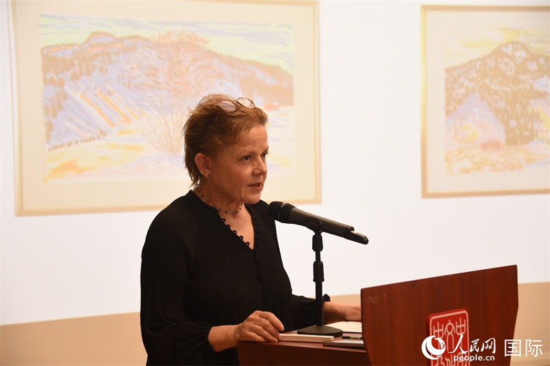 瑞典著名畫家比麗塔·穆爾的藝術(shù)講座。人民網(wǎng)記者 殷淼攝