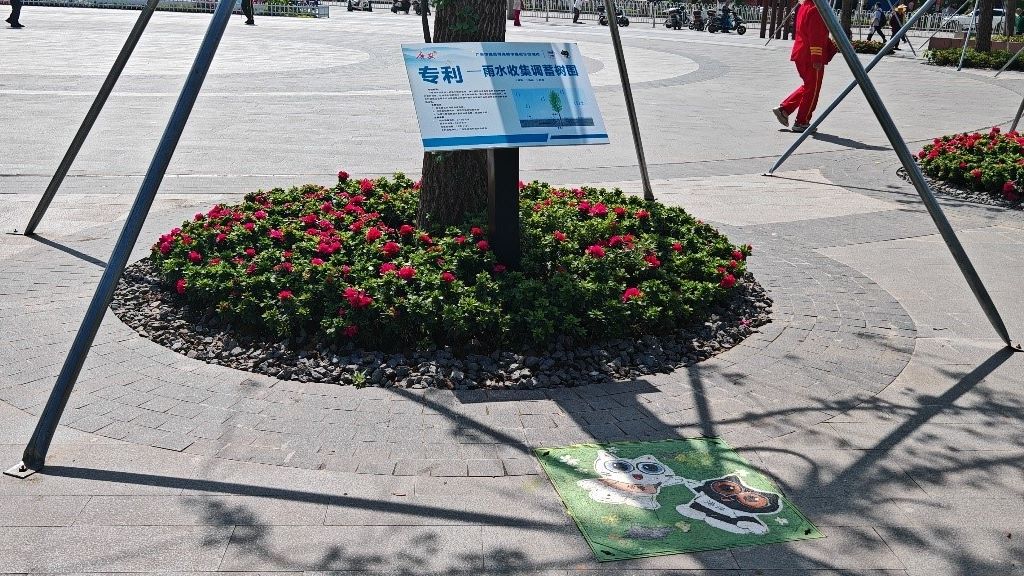 廣安“雨水收集調(diào)蓄樹池”，已在市內(nèi)公園落地運(yùn)用。受訪者供圖