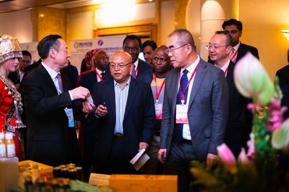 與會(huì)嘉賓走訪特色展臺(tái)。南非貴州商會(huì)供圖