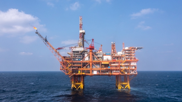 我國首個海上CCUS項目設(shè)施恩平15-1平臺。受訪者供圖