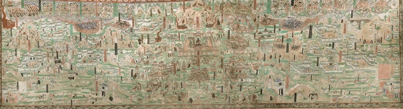 莫高窟第61窟內(nèi)的《五臺山圖》。